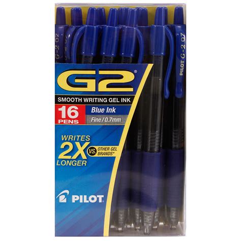 Pilot G2 Gel Roller Ball Pens Retractable Blue Ink Fine 16 Pens