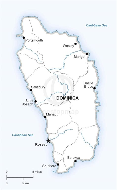 Vector Map Of Dominica Political One Stop Map