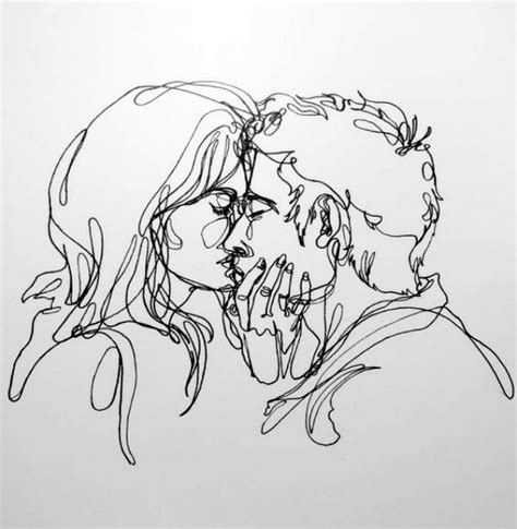 One continuous drawing line kiss of two women.single hand drawn art line doodle outline isolated minimal illustration cartoon character flat. 40 Best Examples Of Line Drawing Art