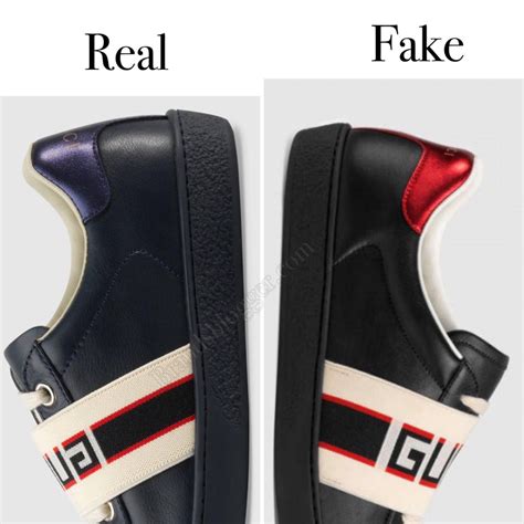 How To Spot Fake Ace Sneaker With Gucci Stripe Black Brands Blogger