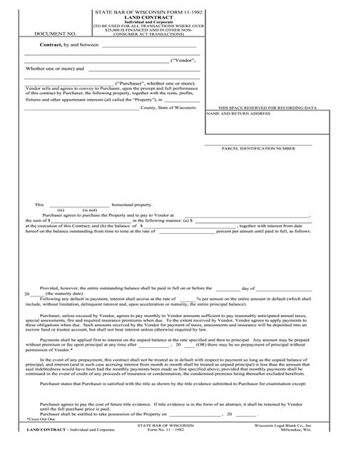 1982 WI State Bar Form 11 Fill Online Printable Fillable Blank