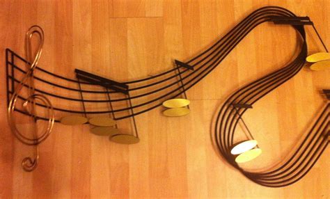 Huge Curtis C Jere Musical Notes Symbols Metal Wall Sculpture Signed