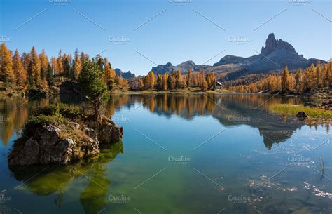 Autumn Scenery At A Mountain Lake High Quality Nature Stock Photos ~ Creative Market