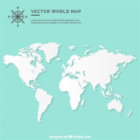 Blank World Map Vector Free Download