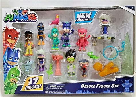 Pj Masks Deluxe Figure Set 17 Pieces With New Characters Included