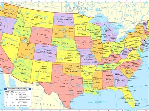 Printable Map Of Usa With States And Capitals And Major Cities