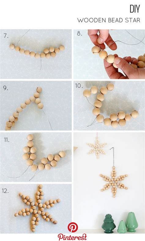 Diy Wooden Bead Star Diy Wooden Bead Star Beaded Christmas Ornaments