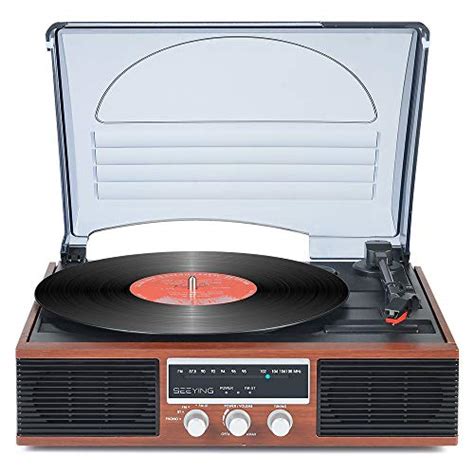 Record Player Bluetooth Turntable With Stereo Speakers Portable Belt