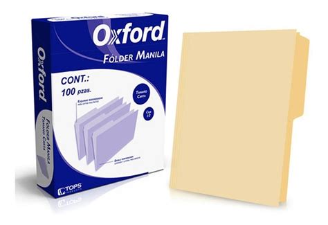 Paquete C100 Folder Oxford Tamaño Carta Con 12 Ceja Full Papeleria