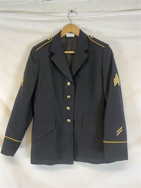Us Army Enlisted Army Service Uniform Dress Blues Jacket Womens Size