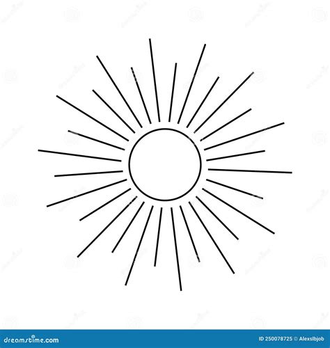 Boho Sunrise Logo Sun Line Art Vector Sunset Stock Vector Logo Design