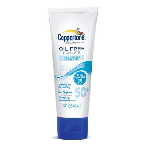 Coppertone Oil Free Faces Sunscreen Spf 50 3 Oz