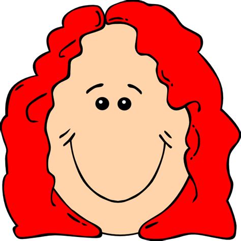 Red Hair Female Cartoon Face Clip Art At