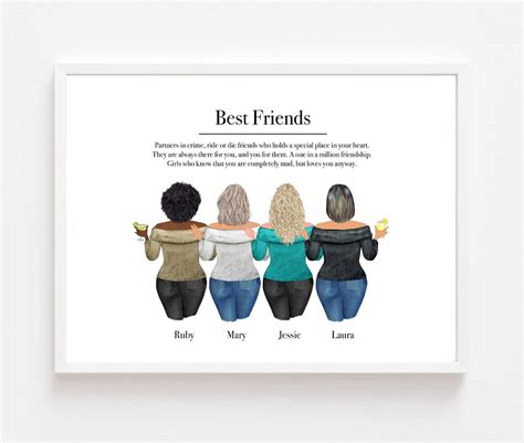 Best Friend Print Personalised Wall Art Custom Friend Prints Etsy Uk