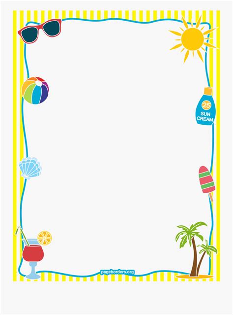 School Border Png Image Summer Page Border Free Transparent Clipart