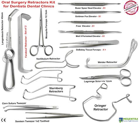 Oral Surgery Retractors Kit For Dentists Dental Clinics Periosteal