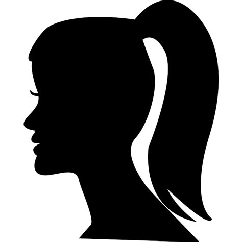 Female Head With Ponytail Vector Svg Icon Svg Repo