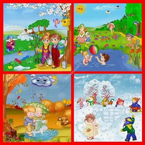 Картинки Пори року для дітей | Seasons preschool, Art drawings for kids ...
