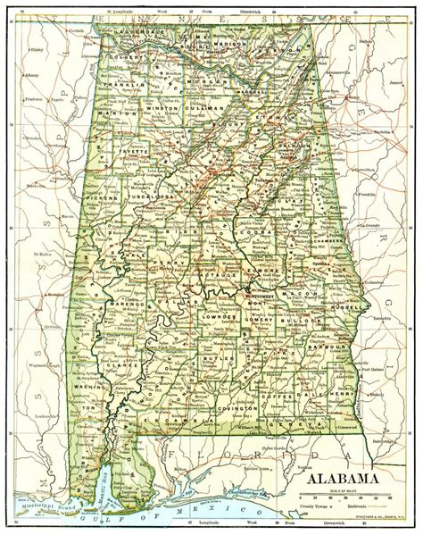 1891 Alabama Map - alabama • mappery | Map, Civil war alabama, Alabama