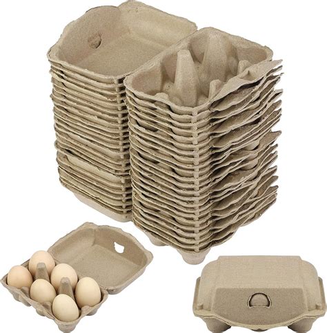 24 Pack Reusable Paper Egg Cartons For Chicken Eggs Holds 6 Eggs In