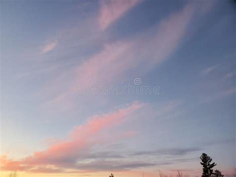 Pretty Pink Skies During Winter Stock Photo Image Of Winter Clouds