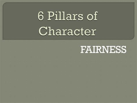 Ppt 6 Pillars Of Character Powerpoint Presentation Free Download Id2795387