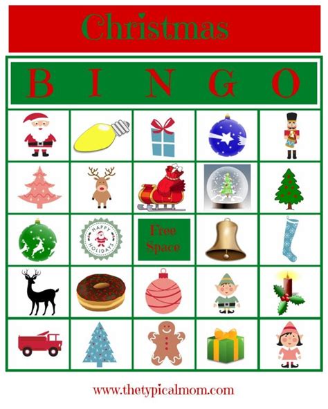 Christmas Bingo Printable Game Design Dazzle Christma