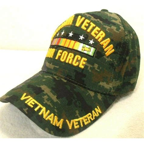 Us Air Force Vietnam Veteran Hat Green Camo Adjustable Cap Cyberteez