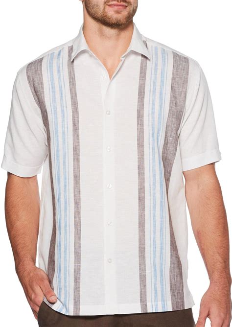 Cubavera Cubavera Mens Yarn Dye Striped Linen Shirt X Large Lunar