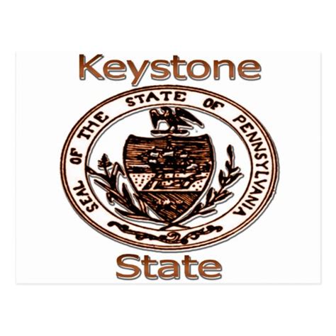 Each pennsylvania state agency has its own variation of the keystone as its logo. Pennsylvania Keystone State Seal Postcard | Zazzle