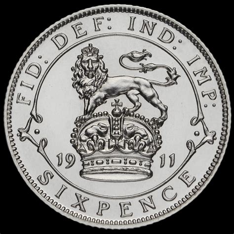 1911 George V Silver Proof Sixpence Scarce