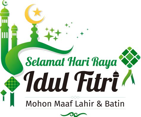 Idul Fitri Lettering Greating Card 2662741 Vector Art At Vecteezy
