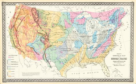 Grays Map Of The United States Showing The Principal Geological