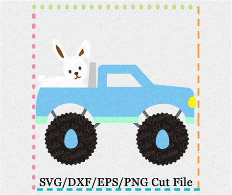 Easter Bunny Rabbit Monster Truck Svg Cutting File Easter Etsy