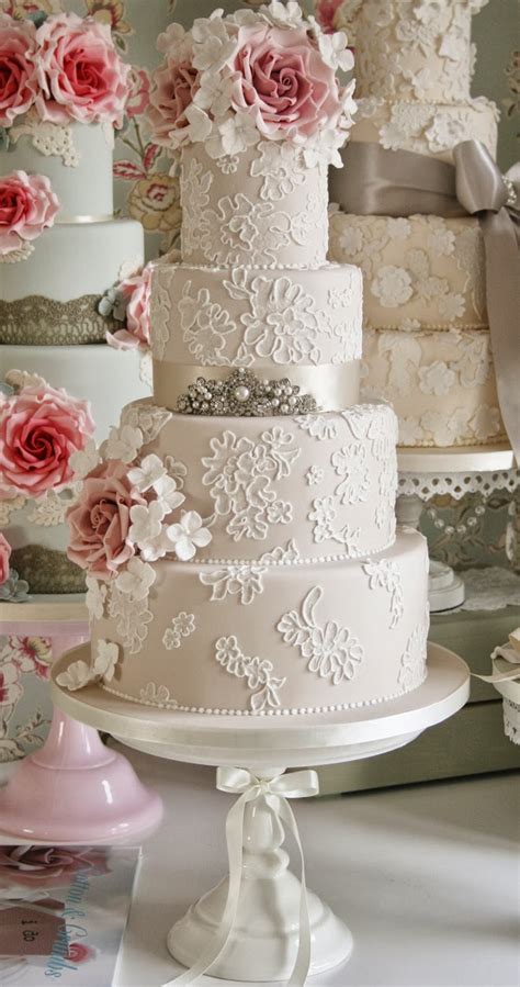 Gorgeous Lace Wedding Cakes The Wedding Blog