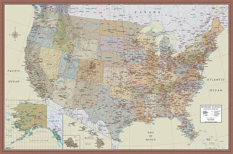 Buy Swiftmaps X United States USA Contemporary Elite Wall Map Poster X LAMINATED