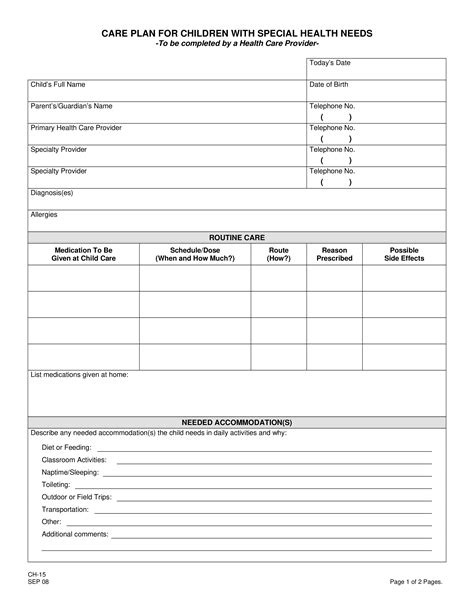 25+ Care Plan Forms Template - Template Invitations - Template Invitations