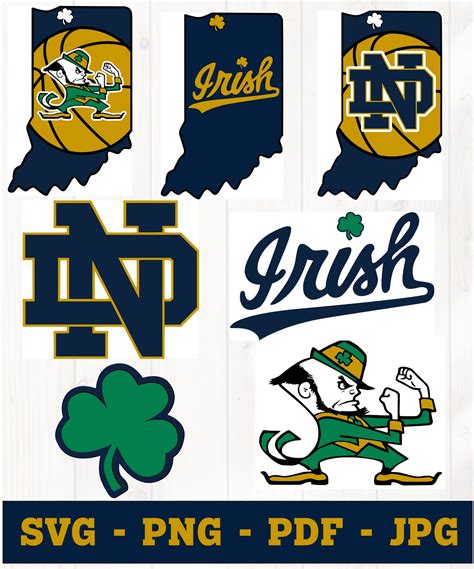 Notre Dame Logos Svg Fighting Irish Notre Dame Png Pdf Etsy