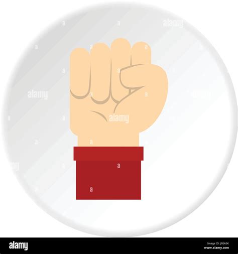 Raised Up Clenched Male Fist Icon Circle Stock Vector Image And Art Alamy