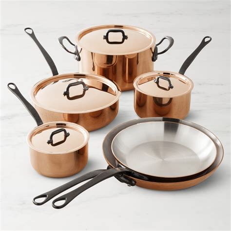 Mauviel Copper M200 Ci 10 Piece Cookware Set Williams Sonoma