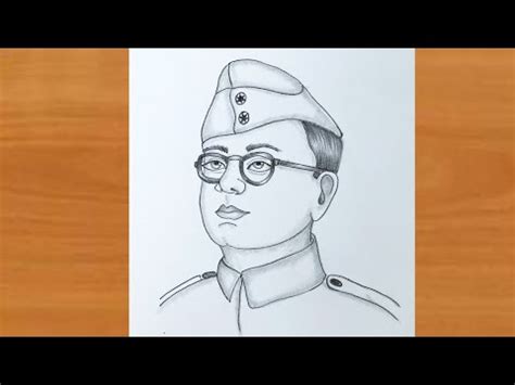 Subhash Chandra Bose Drawing Step By Step Netaji Subhash Chandra Bose Drawing How To Draw