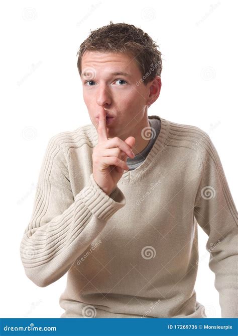 Saying Shh Stock Photo Image Of Adult Finger Expression 17269736