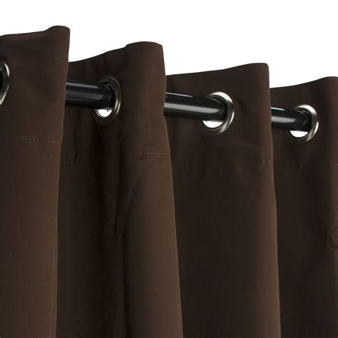 Bay Brown Sunbrella Grommeted Outdoor Curtains