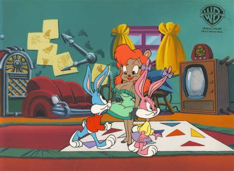 Tiny Toons Original Production Cel Julie Bruin Buster Bunny And Babs Bunny Looney Tunes