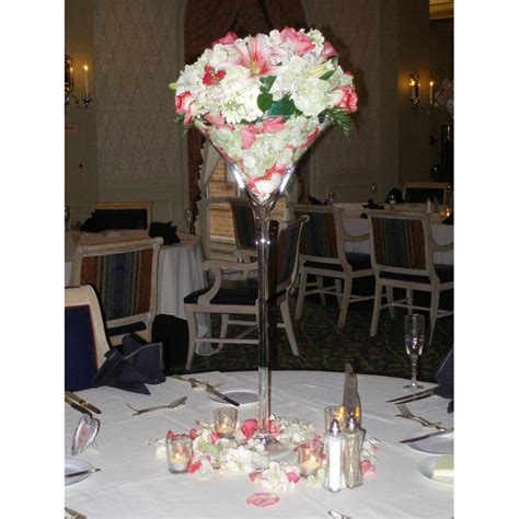 Tall Martini Glass Vases Wedding Centerpiece By Partyspin On Etsy