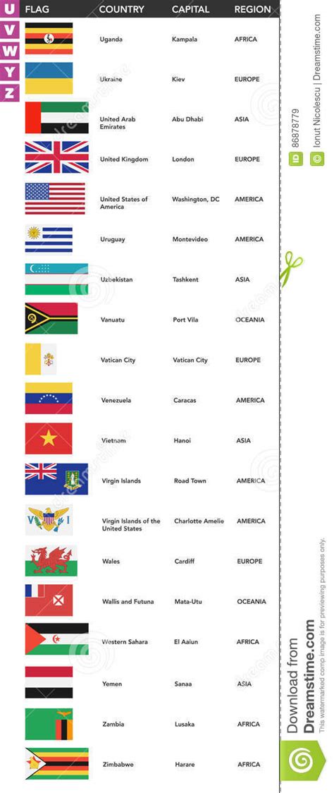 Country Flags With Names And Capitals Pdf Free Download World Flag