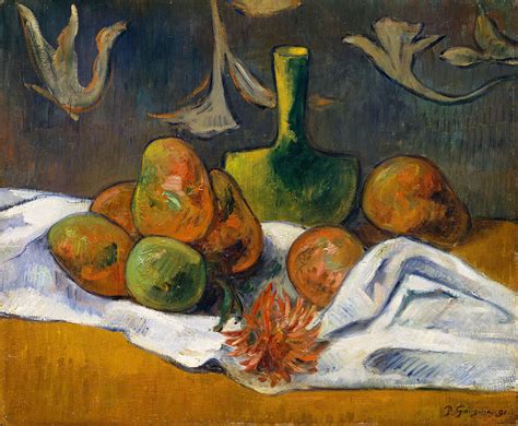 Still Life With Teapot And Fruit By Paul Gauguin
