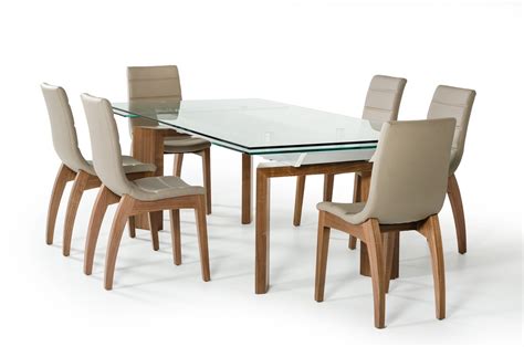 Modrest Bijou Contemporary Extendable Walnut And Glass