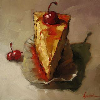 A Painting Today Cherry Topped Cheesecake