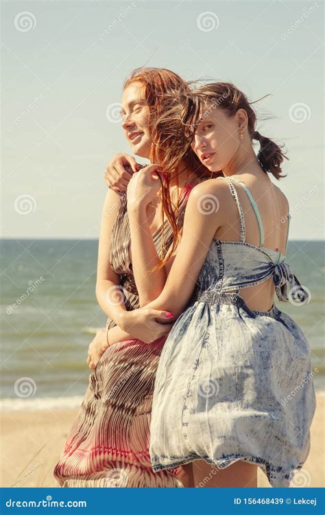 Two Lesbians Hugging Stock Image Image Of Embracing